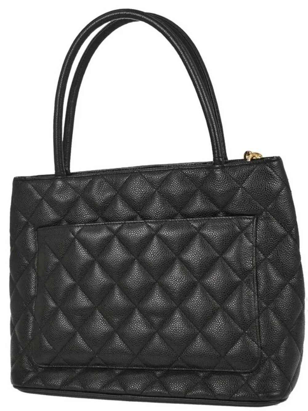 Chanel Black Calfskin Medallion Tote Handbag 197999